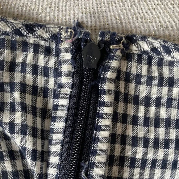 Urban Outfitters navy gingham dress key hole front tie Size XS - Picture 8 of 11